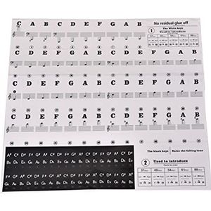 Piano Sheet Music Sticker Piano Keyboard Stickers Piano Key Beginner Sheet Music Note Stickers Letter Scale voor 37/49/54/61/88 Toetsenbord