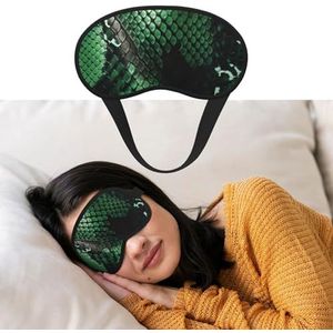 Zacht slaapmasker, comfortabel, verduisterend oogmasker met verstelbare riem, groene slangenhuid, oogschaduw, hoes voor vrouwen en mannen, diepe rust, reizen, werk, thuis