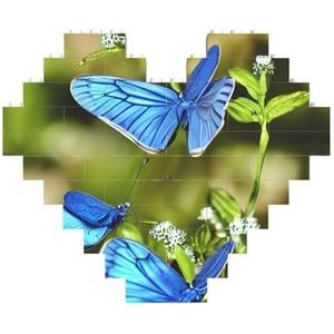 Vlinders en bloemen legpuzzel - hartvormige bouwstenen puzzel-leuk en stressverlichtend puzzelspel