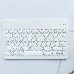 QPSJXN Draadloos Bluetooth-toetsenbord compatibel met 10 inch tablets, telefoons en pc's, compatibel met Pro 11 Air 10.2 10.9 en Matepad-apparaten (wit)