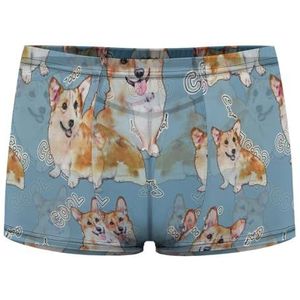 Corgi Hond Aquarel Heren Boxer Slips Sexy Shorts Mesh Boxers Ondergoed Ademend Onderbroek Thong