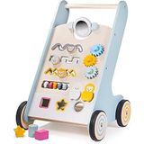 Bigjigs Toys 100% FSC® Certified Activity Baby Walker - Wooden Walkers for Babies, Eco-Friendly Baby Walkers for 1 Year Olds, Push Along Toys