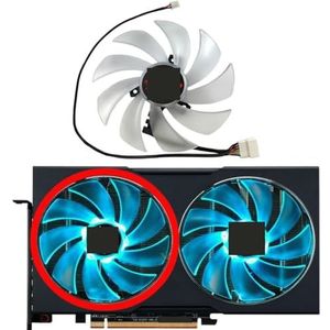 Voor POWERCOLOR voor Radeon RX7600 7600XT 7650 voor Hellhound grafische kaart vervangende ventilator FD10015H12D(Left fan)