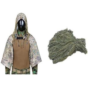 Sniper Camouflage Combat Ghillie Suit Foundation Outdoor Schieten Jacht DIY Ghillie Jas Set Met Garen (Kleur: CP Jungle, Maat: One size)