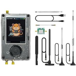 Black PortaPack H4M HackRF-kit met antennes, 3,2 inch TFT-scherm, zwarte ABS-schaal, draadloze signaalopname en afspelen