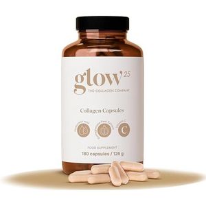 Glow25® Collageen Capsules [180 capsules] met zink, biotine en vitamine C | premium collageen | zonder toevoegingen | gemaakt in Duitsland