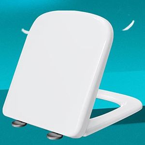 Toiletbrief Zacht Sluit Viervier Zwange Sluitstoelen Witte Toiletstoelen Langzaam Sluit Toiletdeksel deksel, Slow Close Sluiten verstelbaar, wit-36 * 45 cm
