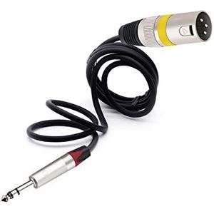 6.35mm Mannelijke 3-Pin XLR Naar RTS 1/4 Stereo Evenwichtige Microfoon Interconnect Kabel Kwart Inch Naar XLR Cord Fit Compatible With AMP (Color : Red Yellow, Size : 8m)