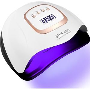 JOFLVA Uv-gelnagels, 380 W, 81 leds, uv-lamp, 4 timers, lcd-display, automatische sensor, snelle nageldroger, geschikt voor alle nagellampen voor manicure, huis en salon