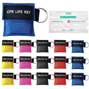 Nizirioo 15 stuks ademmasker, sleutelhanger, beademingsdoek, sleutelhanger, gezichtsschild met terugslagventiel, ademhalingsbarrière, zakmasker voor training