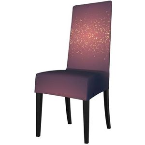 FRESQA Marineblauwe hemel en sterren print elastische eetkamerstoel cover met verwijderbare bescherming, geschikt voor de meeste armloze stoelen