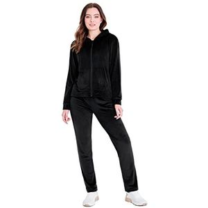 CityComfort Tracksuit Dames Volledige Set, 2-Delige Zip Up Velour Tracksuit, Vrouwen Hoodie Joggers Loungewear Set (Zwart, S)