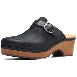 Clarks Women's Paizlee Nora Clog, Black Suede, 11