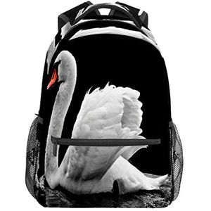 MEHOM Swan Rugzak School Boek Tas Laptop Rugzakken Reizen Wandelen Camping Dag Pack, 1 kleur, One Size