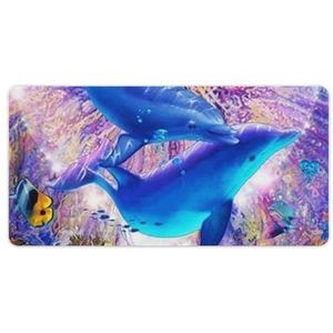 Mooie Dolphin Mode Bureau Muismat Antislip Gaming Muismat Accessoires Decor 30x60cm