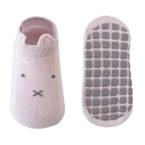 3 paar vloersokken Zomergekamde katoenen antislip cartoonsokken (Color : Pink 3 pairs, Size : 1-3year)