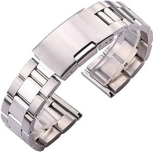 CBLDF Massief Roestvrij Stalen Horlogeband Armband 18 Mm 20 Mm 22 Mm 24 Mm Goud Zilver Zwart Horlogebanden Accessoires (Color : Silver, Size : 20mm)