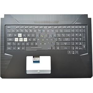 Laptoptoetsenbord Topcase Palmrest voor gaming voor FX705 FX705D FX705DT Crystal Keycaps met RGB-achtergrondverlichting(UK backit)