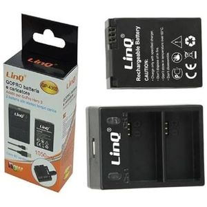 OISE ART STORE Trade Shop Dual Dock oplader + accu 1050mAh geschikt voor Gopro Hero 3 Gp-4302 -