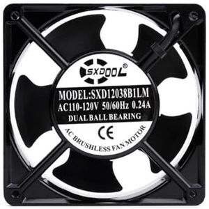 12038 12cm AC Industriële Ventilator voor SXDOOL 120x120x38mm 110V-120V Dubbele Kogellager Koelventilator 106CFM Metalen Frame