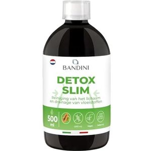 Bandini® DETOX SLIM 500ml Vloeibaar | Drainage, Spijsvertering, Antioxidant, Leverreiniging | Natuurlijk supplement van Groene Thee, Paardenbloem, Bosbes, Pilosella, Berk en Papaja | 100% Veganistisch