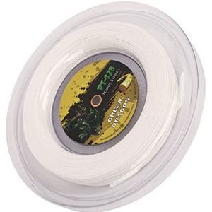 Tennisracketsnaar, Dubbel Geribbeld Patroon Rekweerstand Polyester 1,25 Mm Racketsnaar voor Gymnasium (WHITE)