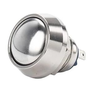 Kogelvormige metalen drukknopschakelaar met ronde kop, waterdicht, reset, zelfborgend, schroeflasvoeten, 3A autoclaxon, deurbelschakelaar(Silver Momentary B)