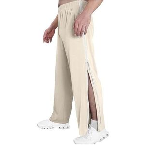 Heren Joggingbroeken, Sportbroeken, Wijde Broeken, Elastische Tailleband, Baggy Casual Broeken, Trainingsbroeken Met Zakken, Stretch Revalidatiebroeken For Dames Met Zakken, M-3XL(Apricot,XL)