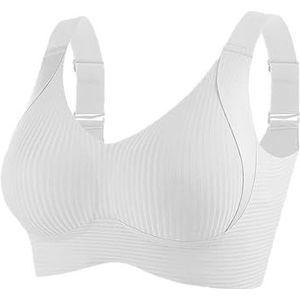 Geribbelde push-up bh voor dames, verstelbaar, volledige dekking, ademende ondersteuning(1pcs White,3X-Large)