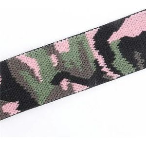 Elastiekjes 25 mm multirole rubberen band camouflage rooster streep elastisch lint naaimateriaal voor shorts rok trouse 1 meter-roze camouflage-25mm-1M