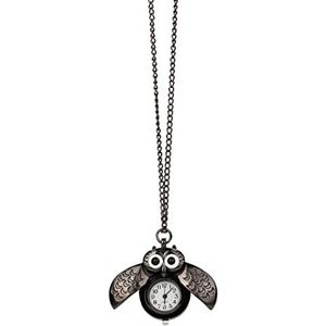 pocket watches for men,pocket watch,1 Pc Pocket Watch Vintage Retro Slide Owl Pendant Long Necklace Pocket Watch Gift