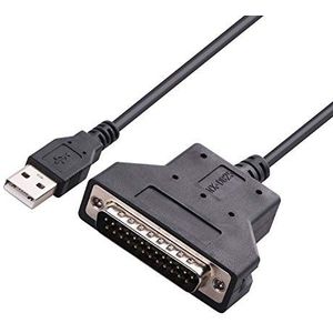 5FT USB naar RS232 DB25 Seriële Adapter Kabel voor Barcoder Printer Scanner, CP2102 Spaander binnen
