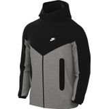 Nike Sportswear Tech Fleece Windrunner hoodie met volledige ritssluiting voor heren, heather/zwart, S