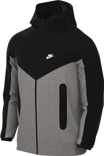Nike Sportswear Tech Fleece Windrunner hoodie met volledige ritssluiting voor heren, heather/zwart, S