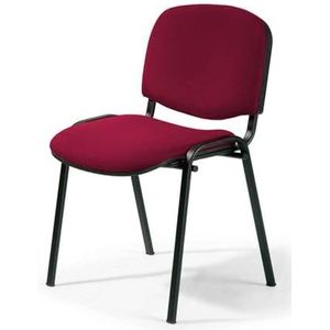Kantoor & More Bezoekersstoel ISO, Comfortabele vergaderstoel, stapelbaar, met gevoerde zitting en rugleuning. Individueel artikel (Bordeaux)