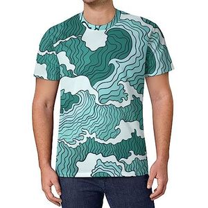 Surf Wave Wallpaper Heren Korte Mouw T-shirt Causale Ronde Hals Tee Mode Zomer Tops