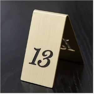 Tabelnummers, Tafelnummers, 1 stuk tafelnummers bureaubordjes hol dubbelzijdig stapelbaar rood koper en roestvrij staal 6,5 x, 4 cm(13)