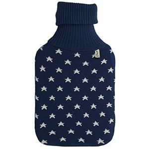 Premium Kruik 2 liter met fijn gebreide hoes in stervormig bedflesje met hoesje, vervaardigd volgens BS 1970:2012 (Blauw)