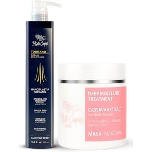 I Belli Capelli Torrano Keratin Kit, Keratine haarversteviging in 1 stap (500ml) + Argan Olie Masker (500g)-Nanoplastia Keratina para Alisar el Pelo Sin Formol- Progressiva (2 pack)