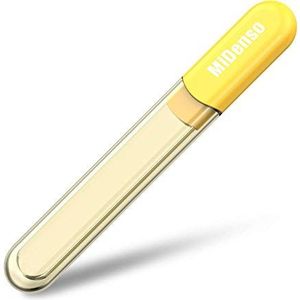 Speciale Glazen Nagelvijl met Case Midenso 2e Generatie Dubbelzijdige Crystal Beauty Nagelvijl Salon Nagellak Top Kerstkous Superieure Kwaliteit Geschenkidee voor Vrouwen, Citroengeel