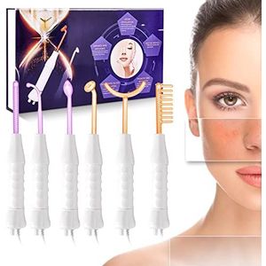 TwoWin Hoge Frequentie Gezichtsmachine, 3 Argon Gas Toverstokken en 3 Neon Gas Toverstokken voor Acne Spot Puistje Verwijdering Remover Gezicht Aanscherping Opheffen Gezwollen Therapie Draagbare Wand