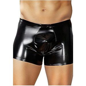 Male Power Liquid Onyx Pouch Short - boxershorts in wetlook - zwart - maat S