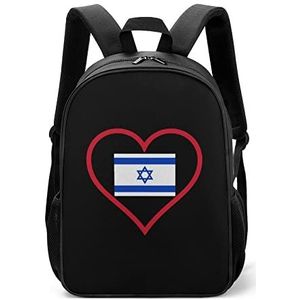 I Love Israel Red Heart Lichtgewicht Rugzak Reizen Laptop Tas Casual Dagrugzak voor Mannen Vrouwen