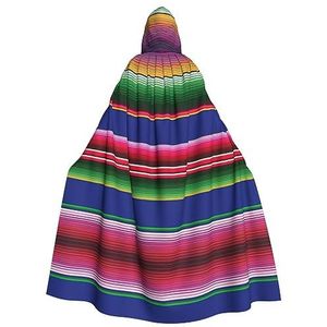 WURTON Kleurrijke Mexicaanse Strepen Print Halloween Wizards Hooded Gown Mantel Kerst Hoodie Mantel Cosplay Voor Vrouwen Mannen