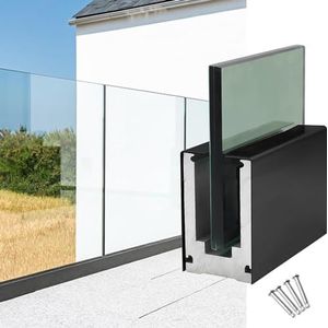 Trappen leuningen dek balusters spigot klem panelen steunen, vloer/ingebedde/zijmontage kit, commerciële zwembad tuin hek voor binnen en buiten (kleur: zwart, maat: L 1 m/40 inch)