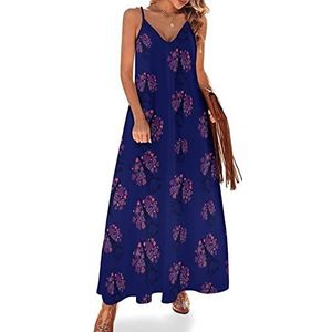 I Love Paris Eiffeltoren dames sling maxi-jurk V-hals casual mouwloze verstelbare riem sexy lange jurk