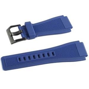 INEOUT Bandjes 24 Mm Compatibel Met Bell & Ross BR-01 BR-03 Siliconen Horlogeband Met Gereedschap (Color : Blue Black buckle, Size : 24MM_MARK ON)
