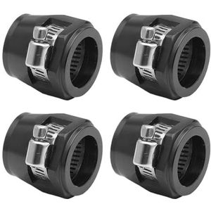 4-delige AN4 AN6 AN8 AN10 AN12 universele slangafsluitklem-set, brandstofleidingclip en koelerolie-eindaansluiting voor gemodificeerde autoslangverbindingen (zwart AN12)