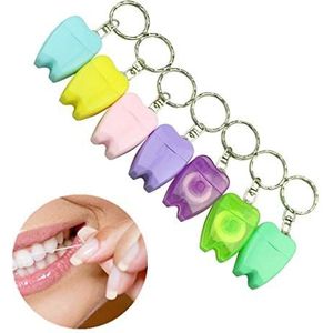 15m Waxed Dental Floss Picks Tandheelkundige Zorg met Sleutelhanger voor Reizen en Outdoor Willekeurige Kleuren (8)
