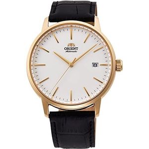 Orient Heren analoog automatisch horloge met lederen armband RA-AC0E03S10B, goud-wit., Riemen.